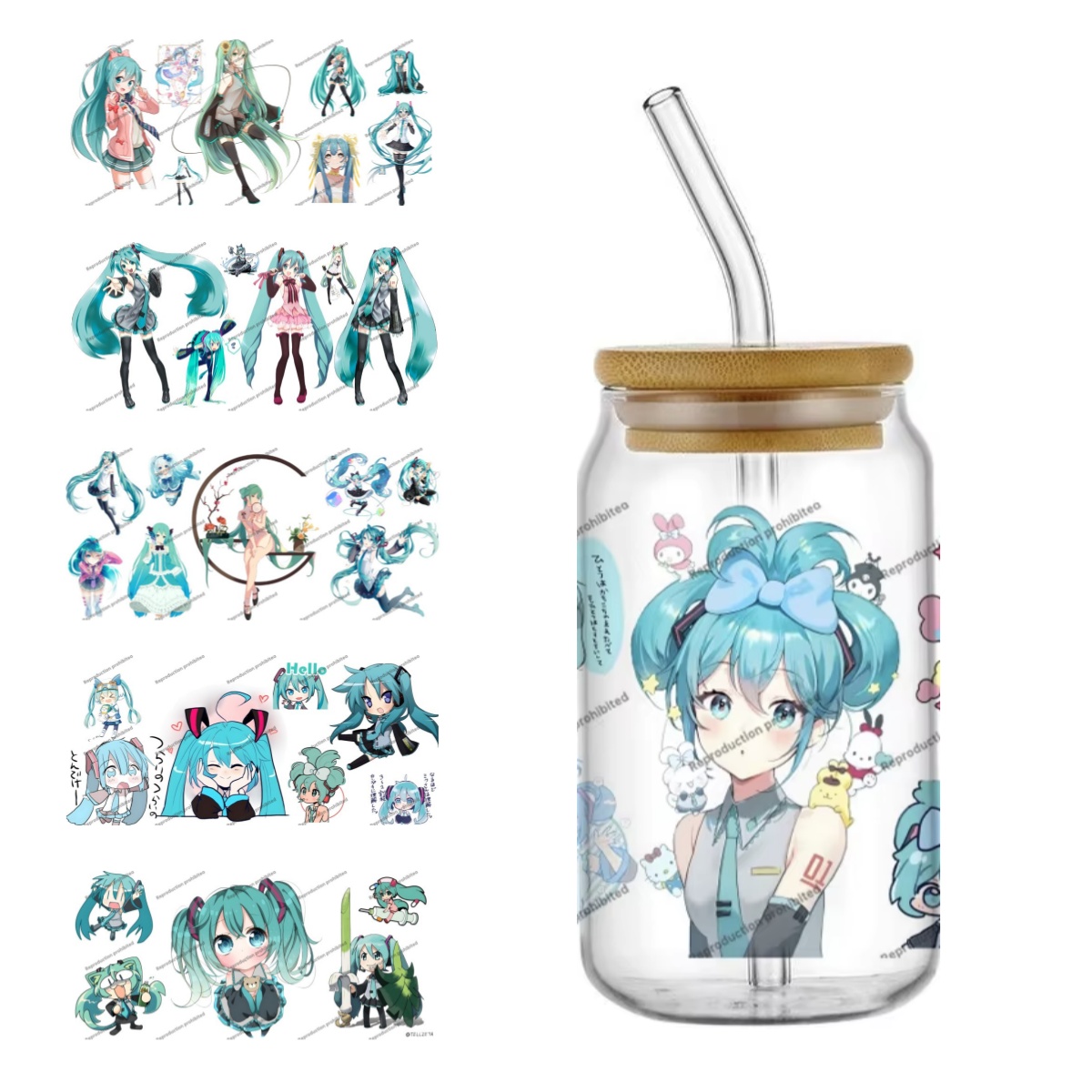 Hatsune Miku UV DTF Cup Wrap 1 - Car Accessories Quotes review and price