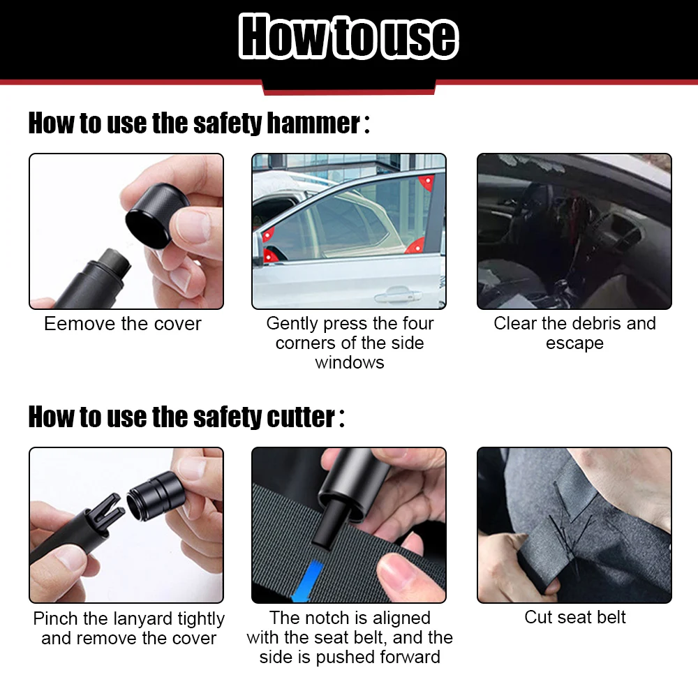 2 In 1 Car Safety Hammer Emerg - Car Emergency Tool Kit review and price